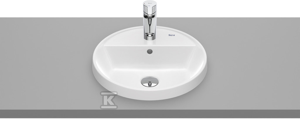 Umywalka GAP blatowa okrągła 40 cm, z otworem na baterię, z przelewem