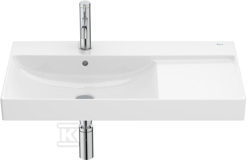 Umywalka meblowa ONA UNIK 80x46 cm LEWA Fineceramic® BIAŁY POŁYSK