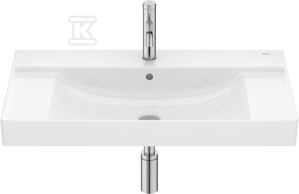 Umywalka meblowa ONA UNIK 80x46 cm Fineceramic® BIAŁY POŁYSK