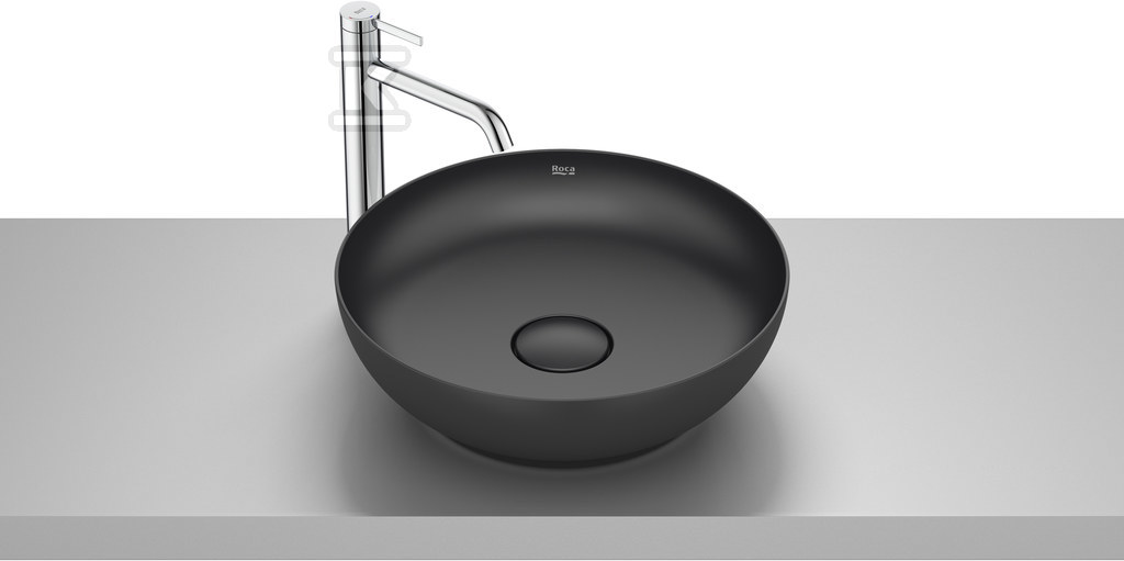 Umywalka BOL nablatowa okrągła 42,5 cm Fineceramic® CZARNY MAT