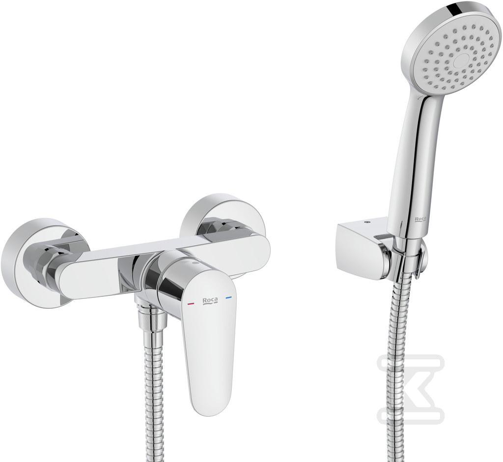 Bateria prysznicowa ścienna Victoria Plus z Zestawem prysznicowym