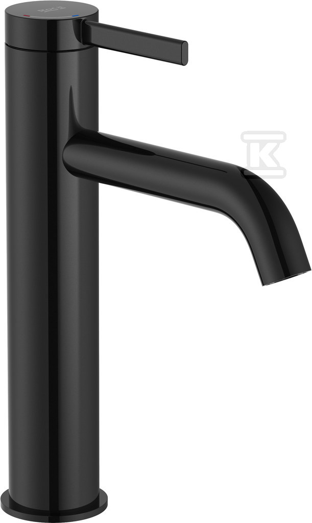 Bateria umywalkowa ONA jednouchwytowa sztorcowa medium z korkiem click-clack, czarny tytan