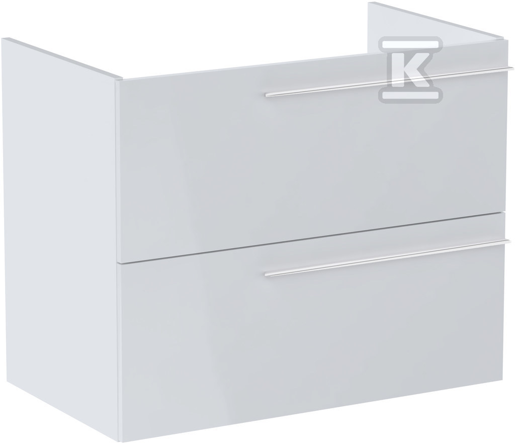 Szafka łazienkowa ELLA 80 cm z 2 szufladami, do kompletacji z blatem lub umywalką Ona, biały połysk