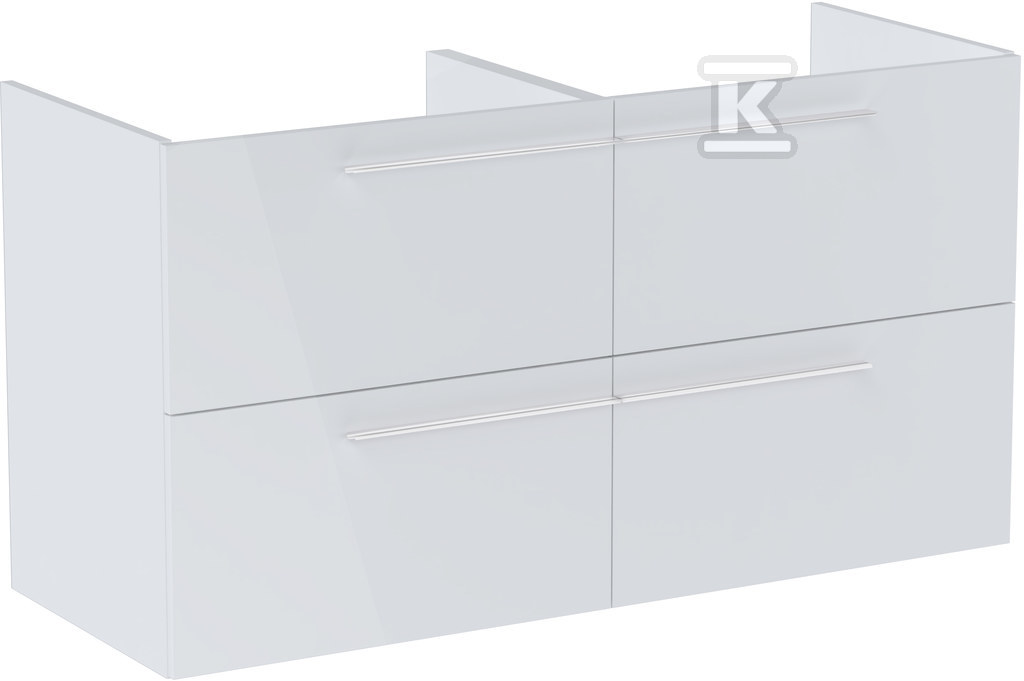 Szafka łazienkowa ELLA 120 cm z 4 szufladami, do kompletacji z blatem lub umywalką Ona, biały połysk