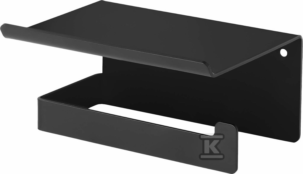 Plik zosta³ pobrany z http://www.onnshop.pl Uchwyt na papier toaletowy ścienny Mokko - z półką, nero - obrazek 1