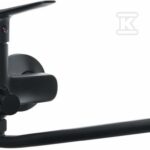 Bateria umywalkowa ścienna z wydłużoną wylewką - podłączenie na wąż Boro, nero