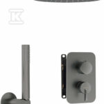 Zestaw prysznicowy podtynkowy z BOXem mieszaczowym - z głowicą prysznicową Silia, titanium