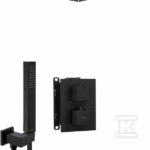 Zestaw prysznicowy podtynkowy z BOXem termostatycznym, nero