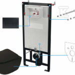 ZESTAW WC PODTYNKOWY 6 W 1 PEONIA, NERO