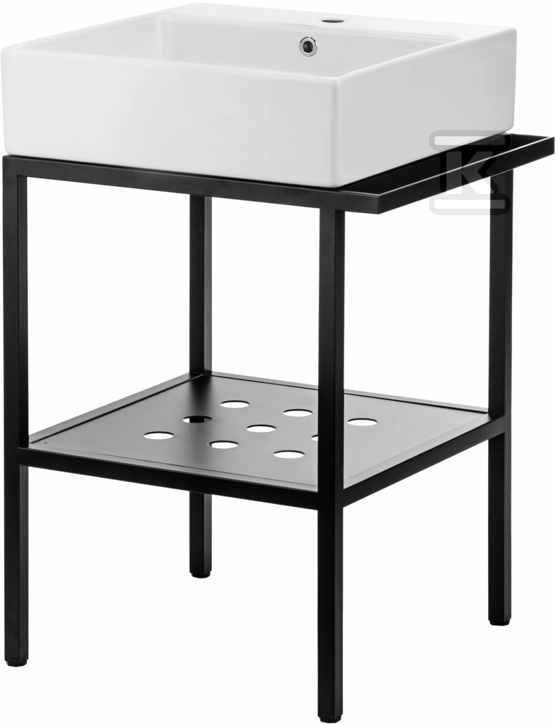 Plik zosta³ pobrany z http://www.onnshop.pl Konsola łazienkowa stojąca z umywalką Temisto - 56.5x40 cm, biały, czarny - obrazek 1
