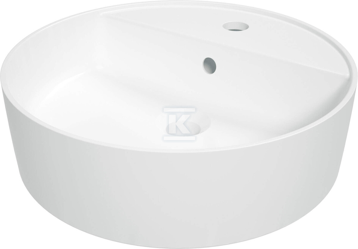 Umywalka nablatowa Round, okrągła O42 cm z wyspą na baterię