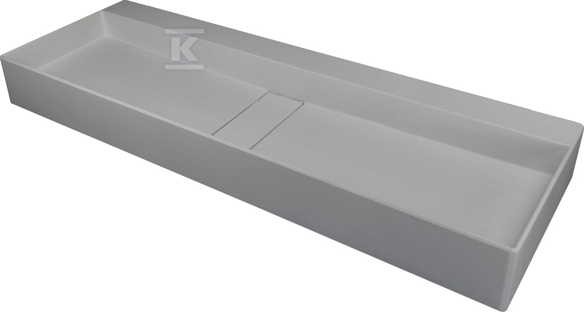 Umywalka nablatowa Blur, szary metalik 100x40 cm z maskownicą