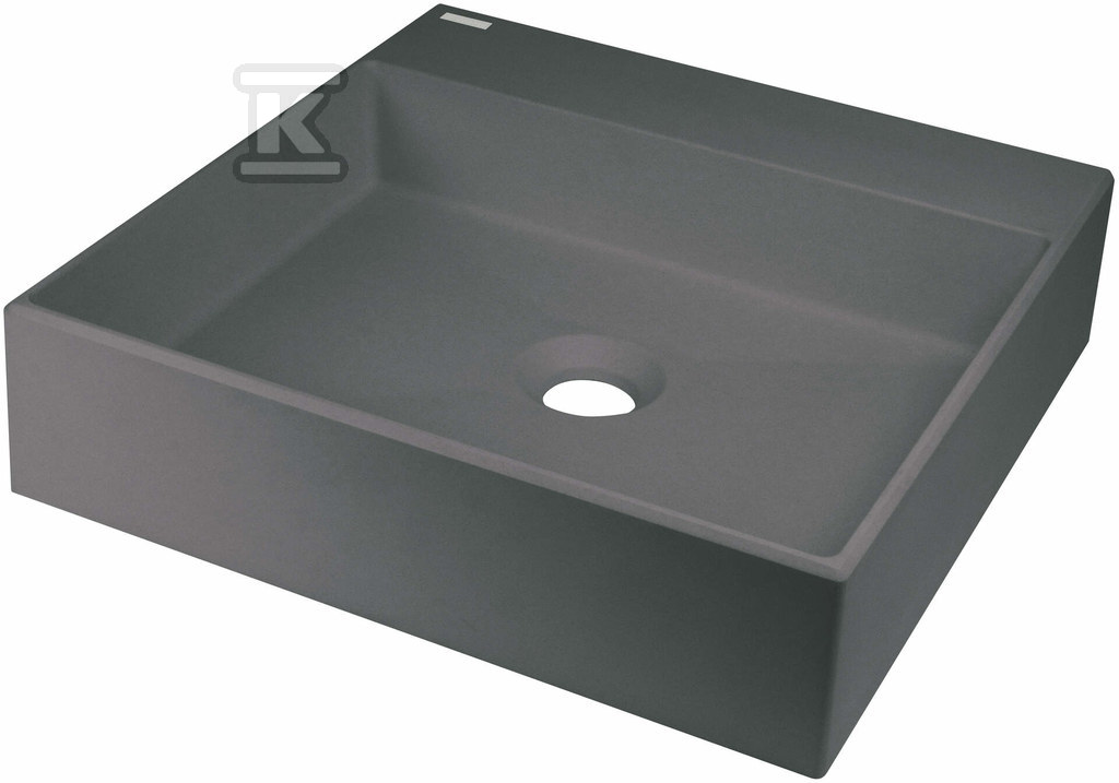 Umywalka granitowa stawiana na blat - 400x400 mm Correo, antracyt metalik Umywalka granitowa stawiana na blat - 400x400 mm Correo, antracyt metalik