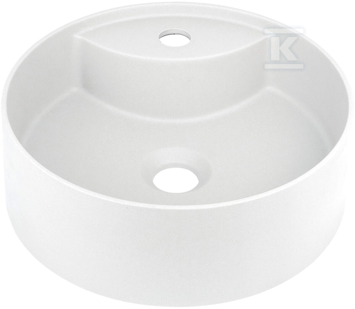 Umywalka nablatowa Silia, alabaster O36 cm z miejscem na baterię