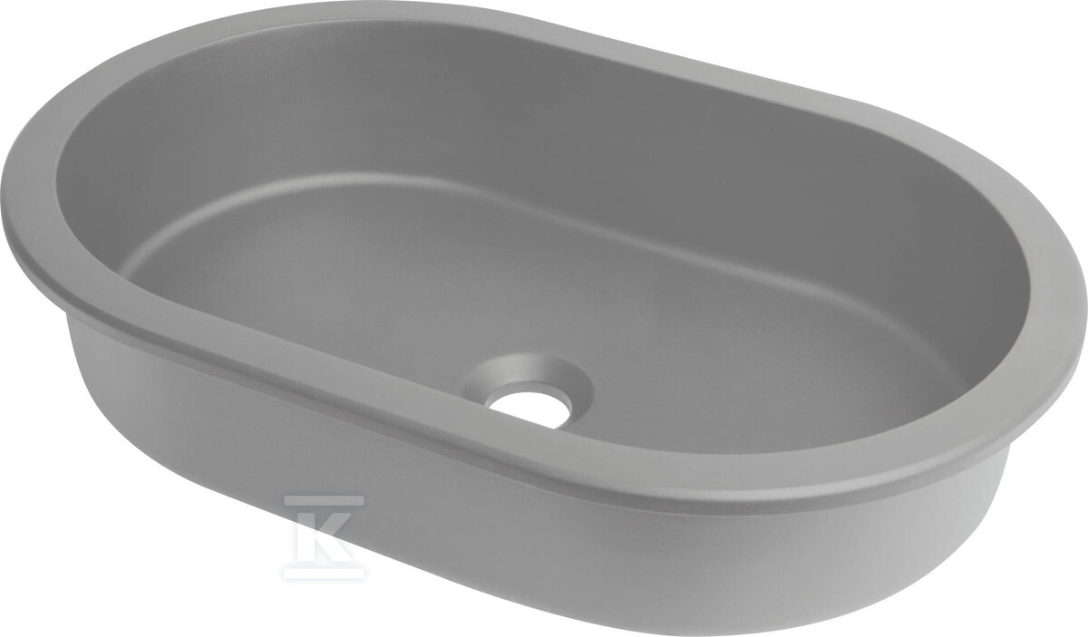Umywalka podblatowa/wpuszczana Silia, szary metalik, owalna