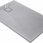 Brodzik granitowy prostokątny 140x90 cm Correo, szary metalik