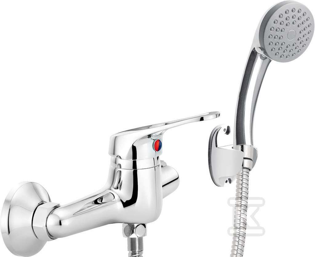 Plik zosta³ pobrany z http://www.onnshop.pl Bateria prysznicowa ścienna Lobo z zestawem prysznicowym, chrom - obrazek 1