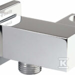 Przyłącze kątowe kwadratowe z uchwytem na słuchawkę Cascada, chrom