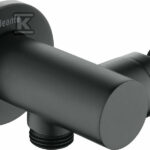 Przyłącze kątowe okrągłe z uchwytem na słuchawkę Cascada, nero