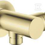 Przyłącze kątowe okrągłe z uchwytem na słuchawkę Cascada, złoto szczotkowane