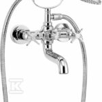 Bateria wannowa z zestawem prysznicowym Temisto, chrom