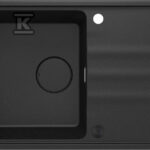 Zlewozmywak granitowy 1-komorowy z ociekaczem Momi, grafit metalik