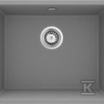 Zlewozmywak granitowy 1-komorowy Corda podwieszany, szary metalik