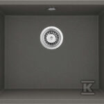 Zlewozmywak granitowy 1-komorowy Corda podwieszany, antracyt metalik