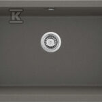 Zlewozmywak granitowy 1-komorowy Corda podwieszany, antracyt metalik