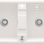 Zlewozmywak granitowy 2-komorowy Eridan, alabaster