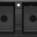 Zlewozmywak granitowy 2-komorowy Eridan, grafit metalik