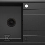 Zlewozmywak granitowy 1-komorowy z ociekaczem Eridan, grafit metalik