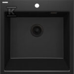 Zlewozmywak granitowy 1-komorowy Eridan, nero