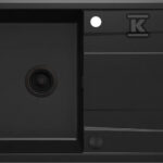 Zlewozmywak granitowy 1-komorowy z ociekaczem Eridan, nero