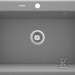 Zlewozmywak granitowy 1-komorowy Eridan, szary metalik