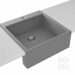 Zlewozmywak granitowy 1-komorowy Eridan, szary metalik