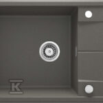 Zlewozmywak granitowy 1-komorowy z ociekaczem Eridan, antracyt metalik