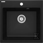 Zlewozmywak granitowy 1-komorowy Evora, nero