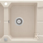 Zlewozmywak granitowy 2-komorowy z ociekaczem Andante, beż