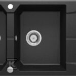 Zlewozmywak granitowy 2-komorowy z ociekaczem Andante, grafit metalik