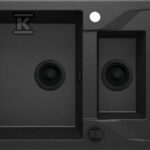 Zlewozmywak granitowy 1.5-komorowy z ociekaczem Andante, grafit metalik