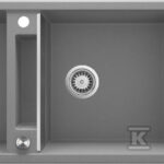 Zlewozmywak granitowy magnetyczny 2-komorowy z ociekaczem Magnetic, szary metalik