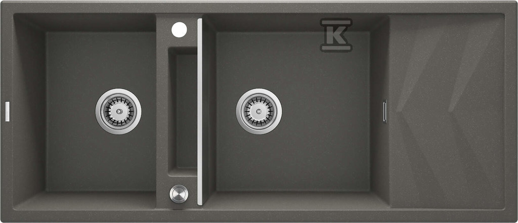 Plik zosta³ pobrany z http://www.onnshop.pl Zlewozmywak granitowy magnetyczny 2-komorowy z ociekaczem Magnetic, antracyt metalik - obrazek 1