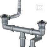 Syfon do zlewozmywaka stalowego 2-komorowy - odpływ 2", stal