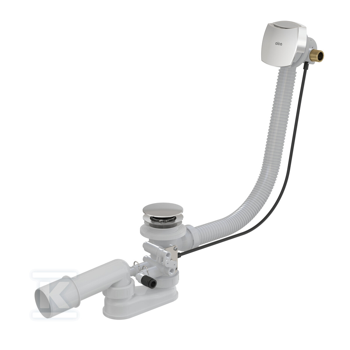 Syfon do wanien z hydromasażem z funkcją napełniania przez przelew, korek automatyczny, metal A566-273133-100