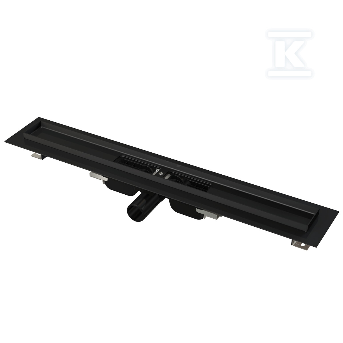 Odpływ podłogowy Low z obramowaniem do rusztu perforowanego, czarny-mat APZ101BLACK-1150