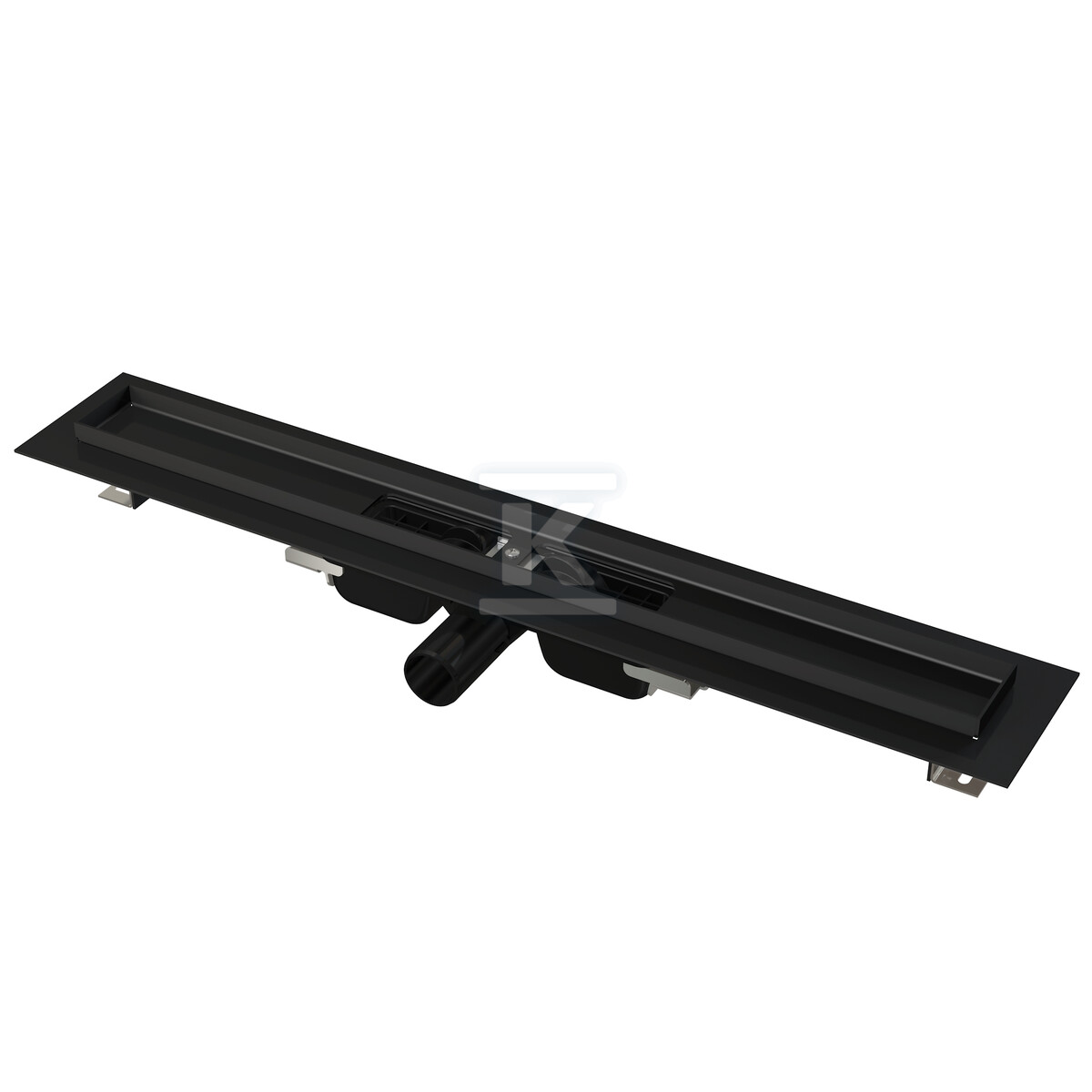Odpływ podłogowy Low z obramowaniem do rusztu perforowanego, czarny-mat APZ101BLACK-300