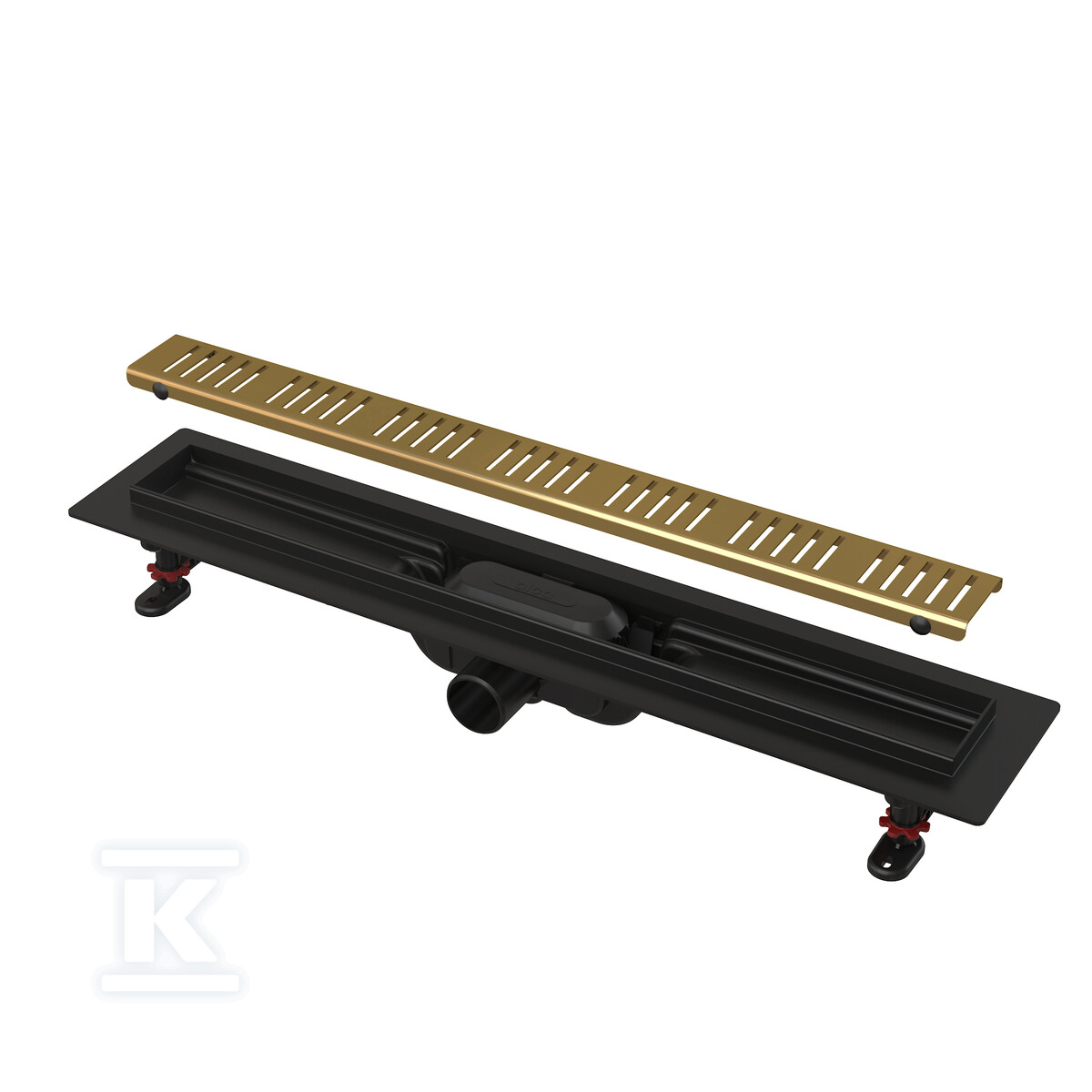 Odpływ podłogowy Simple z obramowaniem do rusztu perforowanego, mosiądz APZ10BLACK-650BRASS