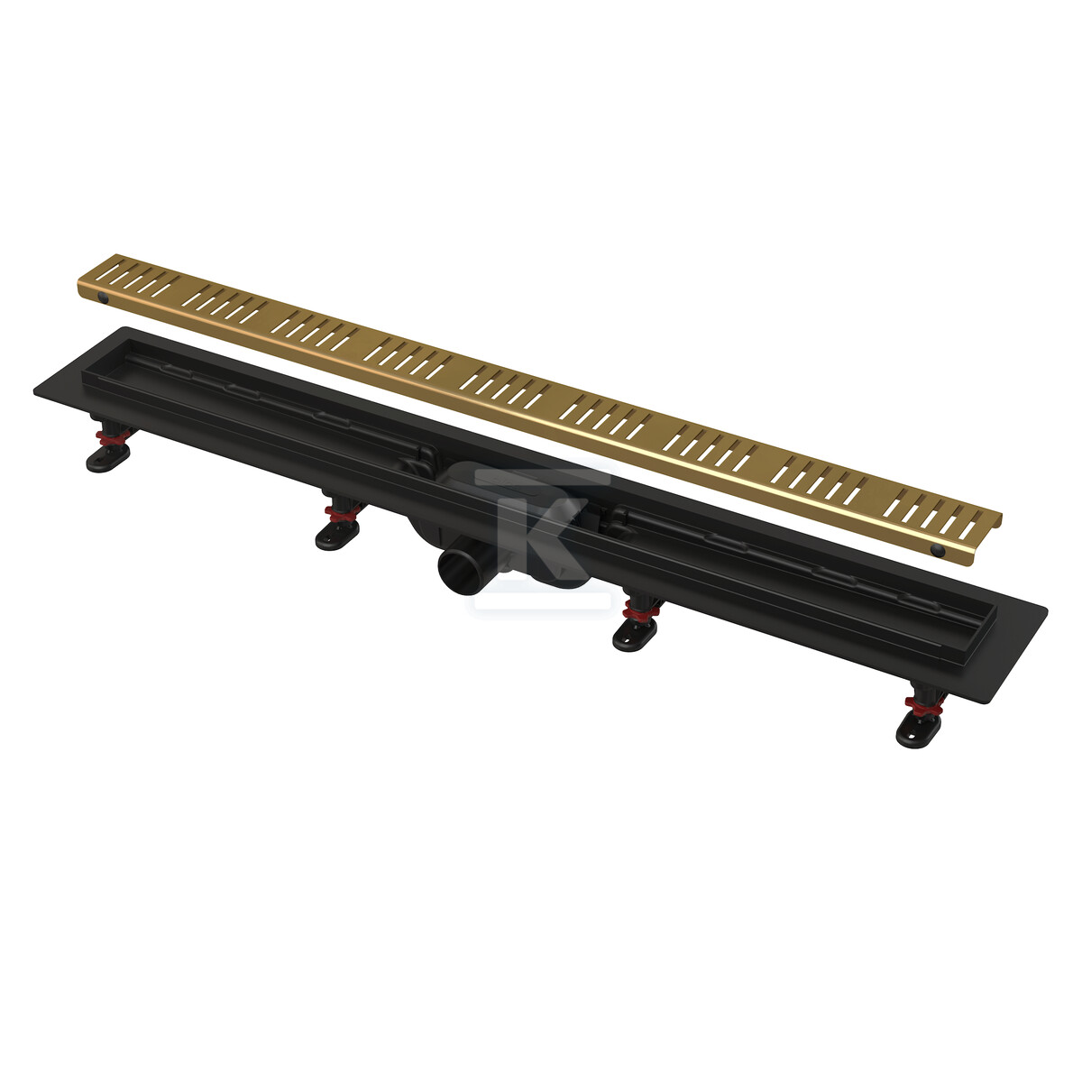 ZG__p9598_5_ID_9598.jpg Odpływ podłogowy Simple z obramowaniem do rusztu perforowanego, mosiądz APZ10BLACK-750BRASS - obrazek 1